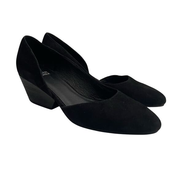 Eileen Fisher Lily Half D'Orsay Pump Heels Black Suede Women's sz 8 - Picture 2 of 13